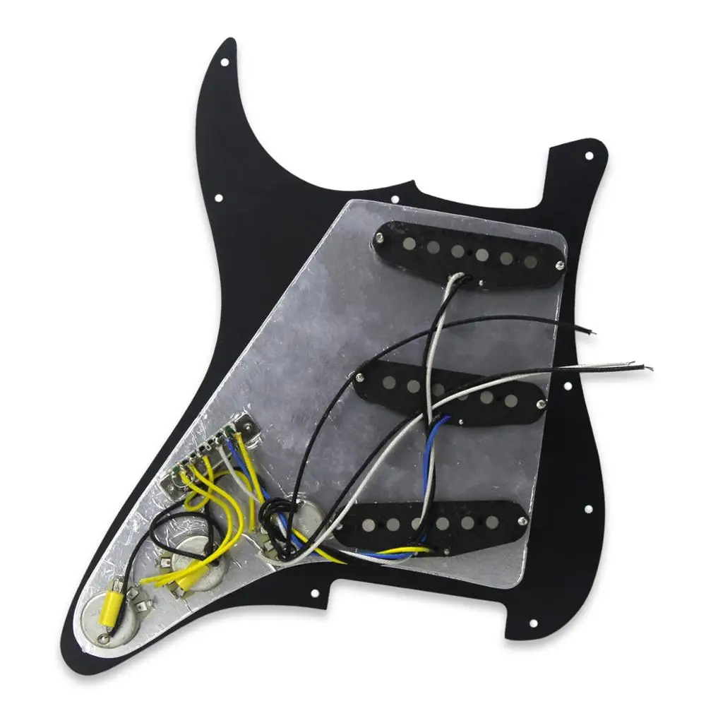 OriPure Prewired Pickup Alnico 5 однокатушечные звукосниматели загружены Pickguard Strat SSS черный на