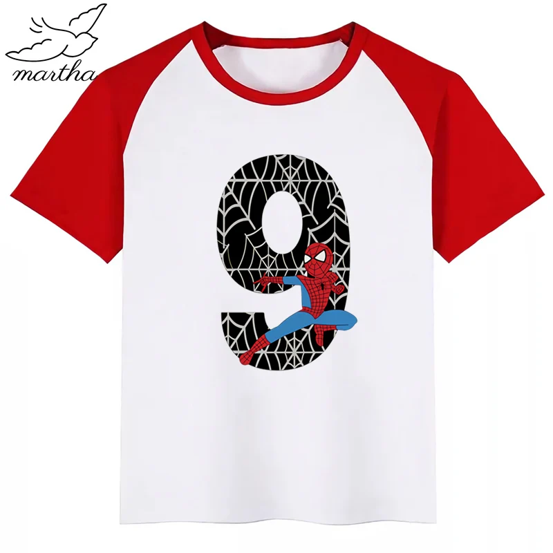 Детская футболка детская с рисунком Человека паука на день рождения принтом в