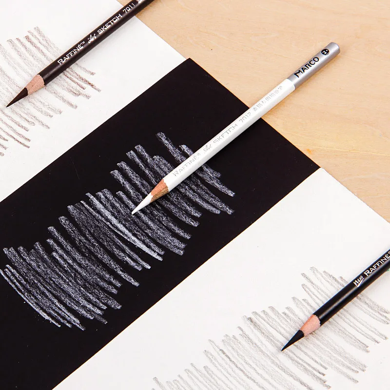 Kup Marco 24pcs Szkic Węgiel Zestaw Ołówków Profesjonalny Biały Brązowy Czarny Rysunek Węgiel Drzewny Ołówek Narzędzia Dla Studentów Dostaw Sztuki