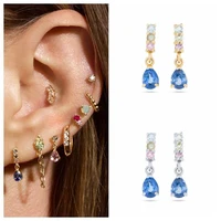 925 sterling silver water droplets earrings for women tassel chain stud earrings boucle oreille femme piercing gift 2021