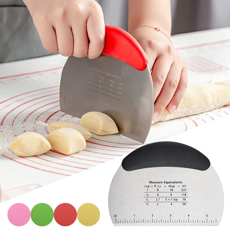 

Stainless Steel Pastry Cutters with Scale Flour Scraper Dough Slicer Sugar Divider Cream Scraper Kitchen Tool Baking Accessories
