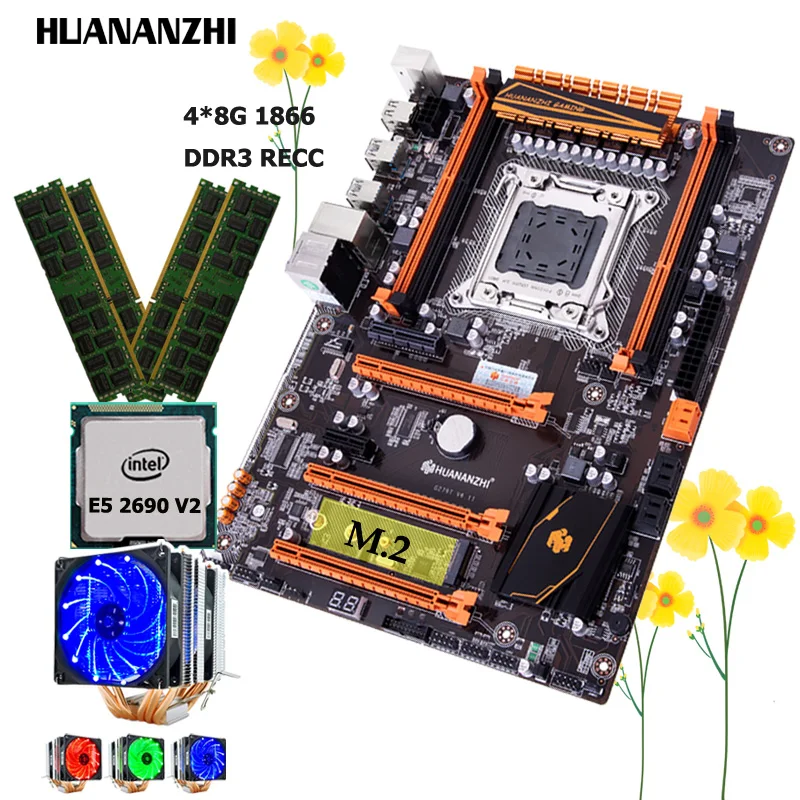 Материнская плата HUANANZHI deluxe X79 LGA2011 со слотом M.2 хорошая материнская с ЦП Xeon E5 2690 V2 3