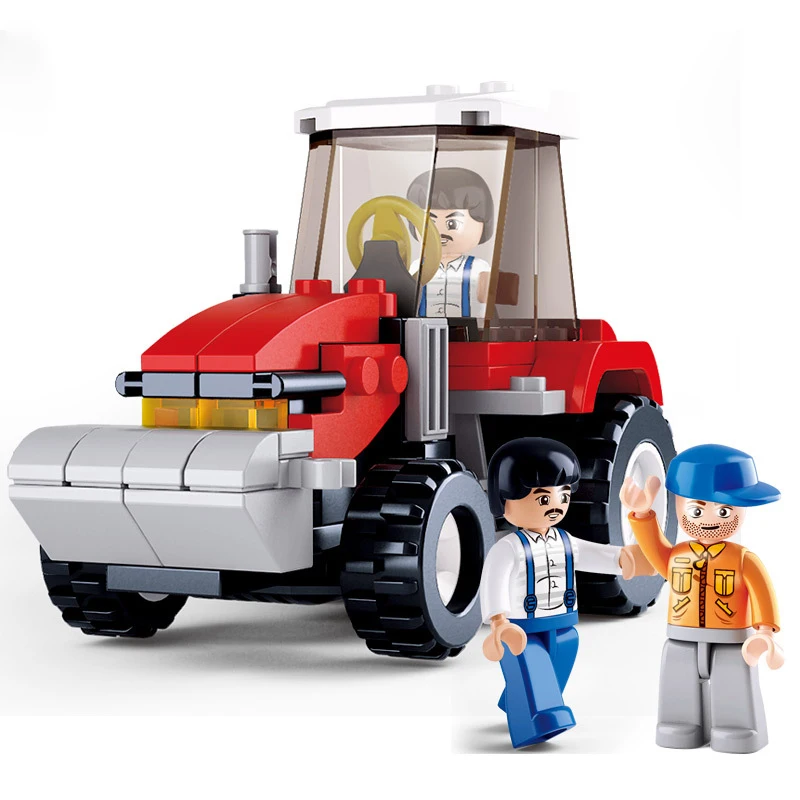 

2021 Cartoon Creative Farm Series Farmer Tractor Building Bocks City Classic Educational Toys For Children Kids Birthday Gifts