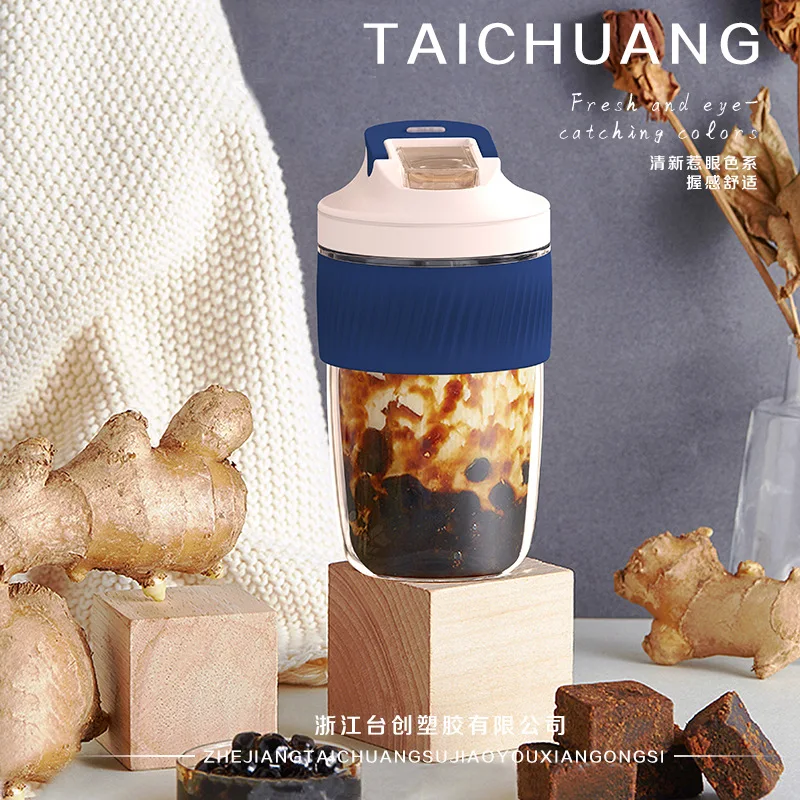 

New Outdoor Portable Coffee Cup Direct Drinking Straw Double Water Cup Two Sizes Leak-proof Super Nice and Cute Water Bottle