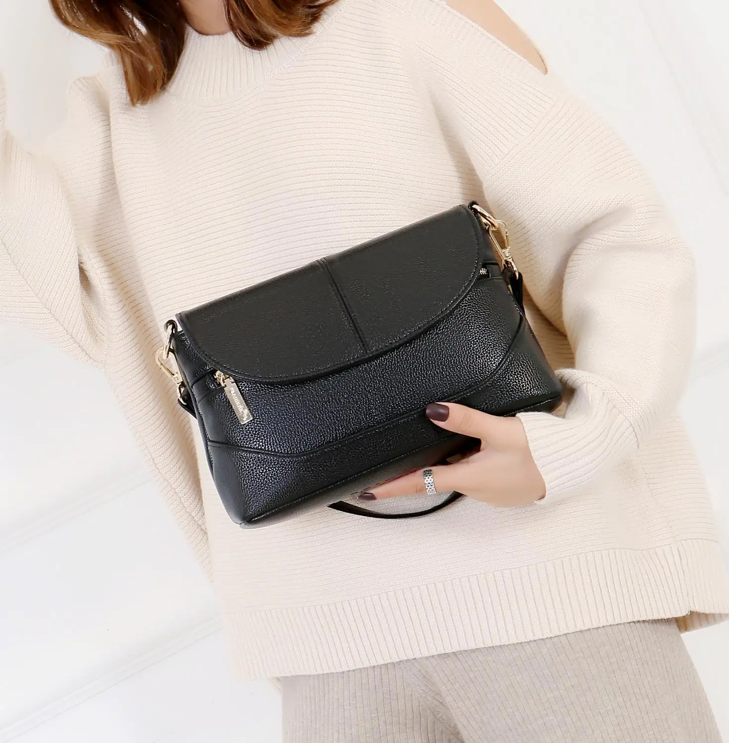 

AISNOW 2020 New Fashion Elegant Women PU Leather Shoulder Bags Zipper Armpit Sling Handbags Youth Ladies Small Square Bag