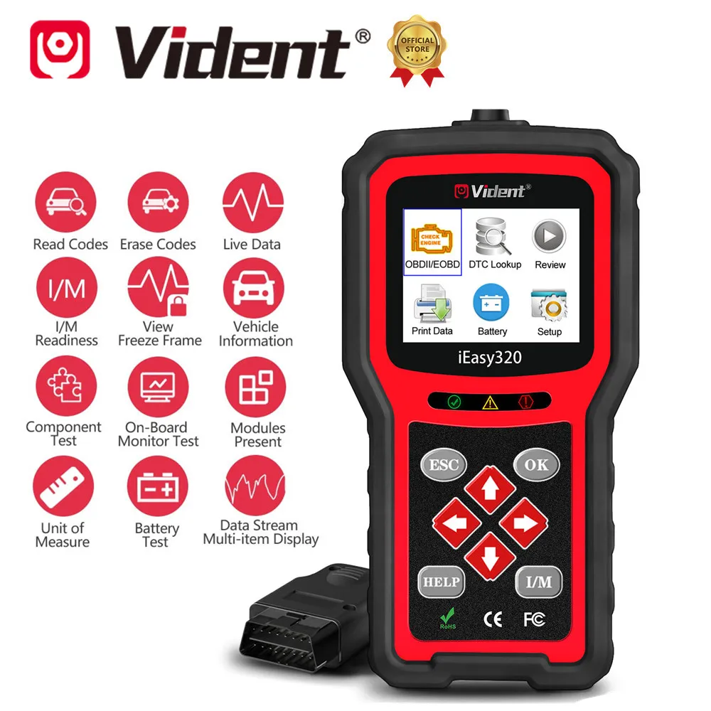 VIDENT iEasy320 OBDII/Eobd Can считыватель кодов OBD2 диагностический инструмент для