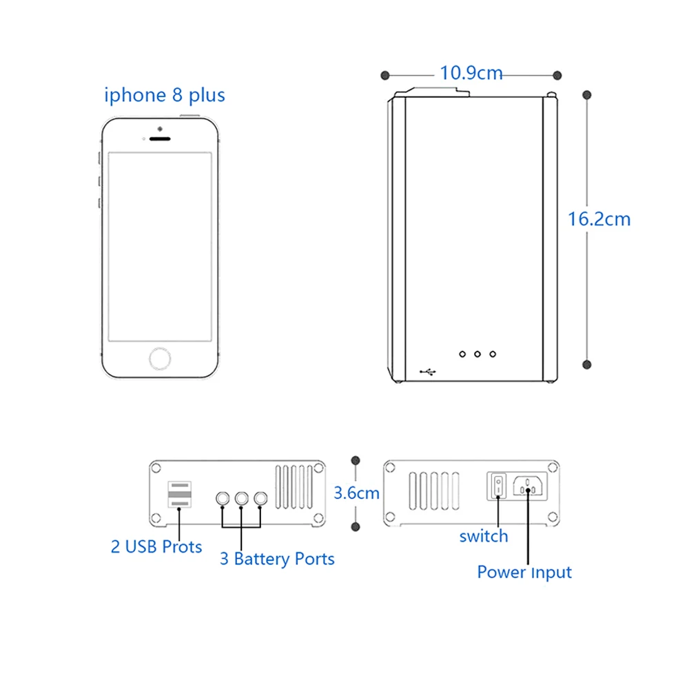 Многофункциональное зарядное устройство 5 в 1 интеллектуальный зарядный