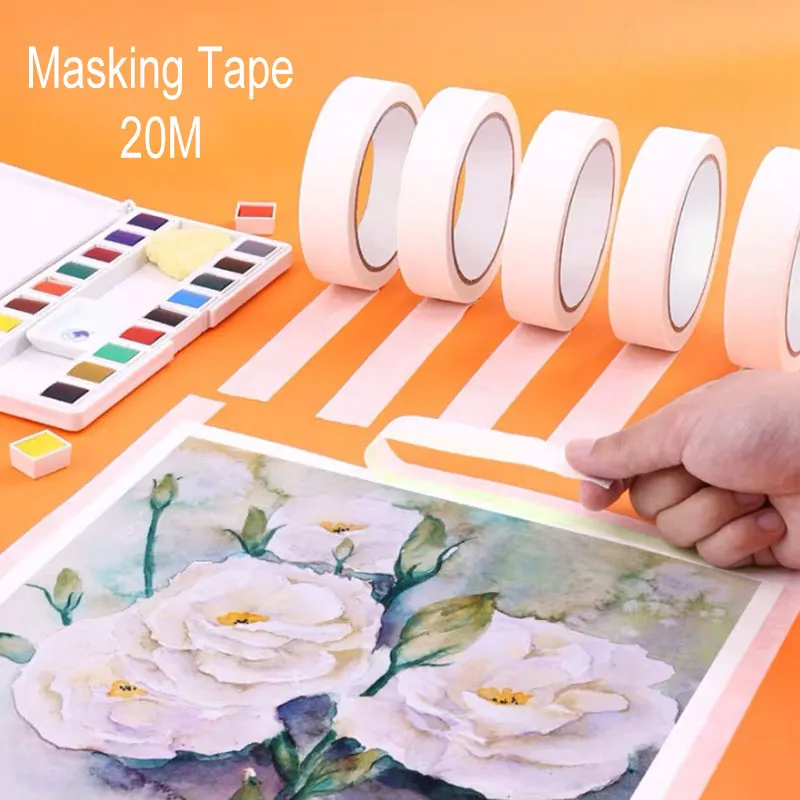 Клейкая Маскировочная лента белого цвета DELVTCH высокотемпературная