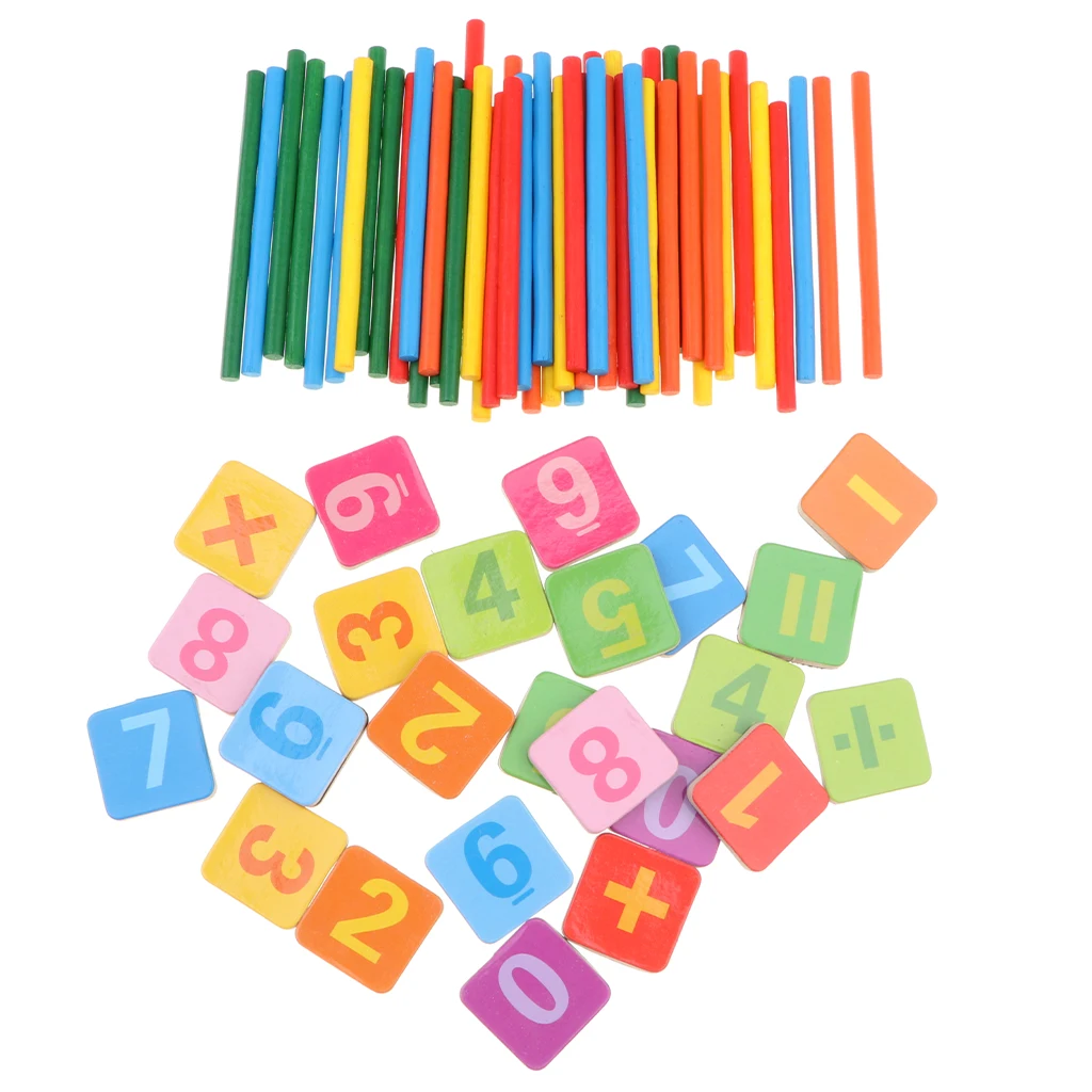 

Красочные деревянные для счета палка с Монтессори карты Игрушка Дети математические игры Обучающие игрушки подсчет развивающие игрушки
