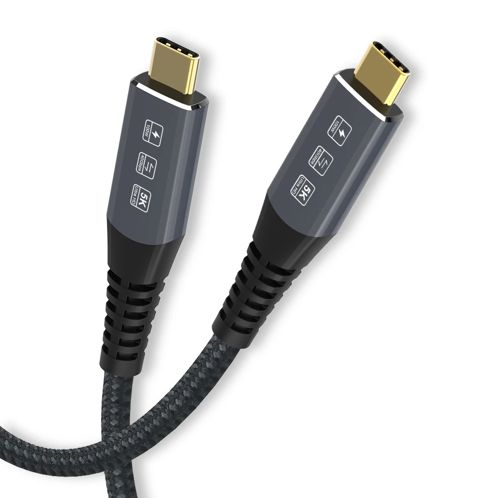 Thunderbolt 4 кабель PD 100 Вт 5K @ 60 Гц USB C к 40 Гбит/с USB4 Быстрый для MacBook внешний SSD eGpu