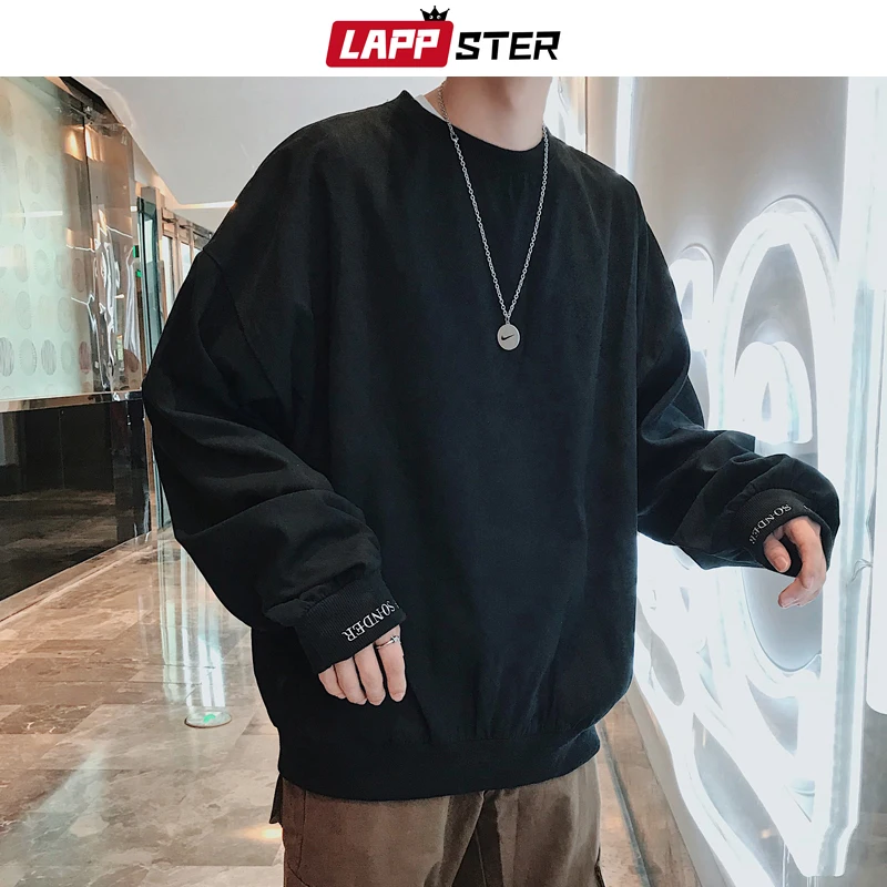 Мужская толстовка с вышивкой LAPPSTER яркая корейская модная Толстовка большого