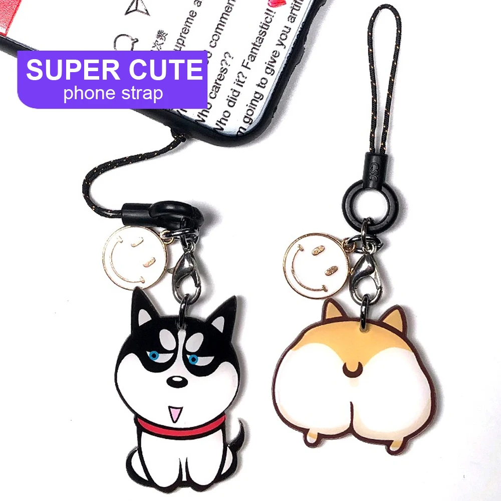 

Super Cute Dog Smart Phone Strap Lanyards for iPhone/Samsung Case Keys Wrist Strap Decor Mobile Phone Strap Rope Phone Charms