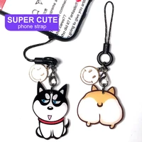 super cute dog smart phone strap lanyards for iphonesamsung case keys wrist strap decor mobile phone strap rope phone charms