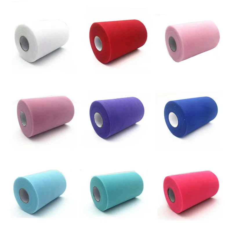

200Yard 15cm Tulle Wedding Organza Roll Sheer Crystal Organza Fabric for Wedding Decoration Eid Mubarak Birthday Party Supplies