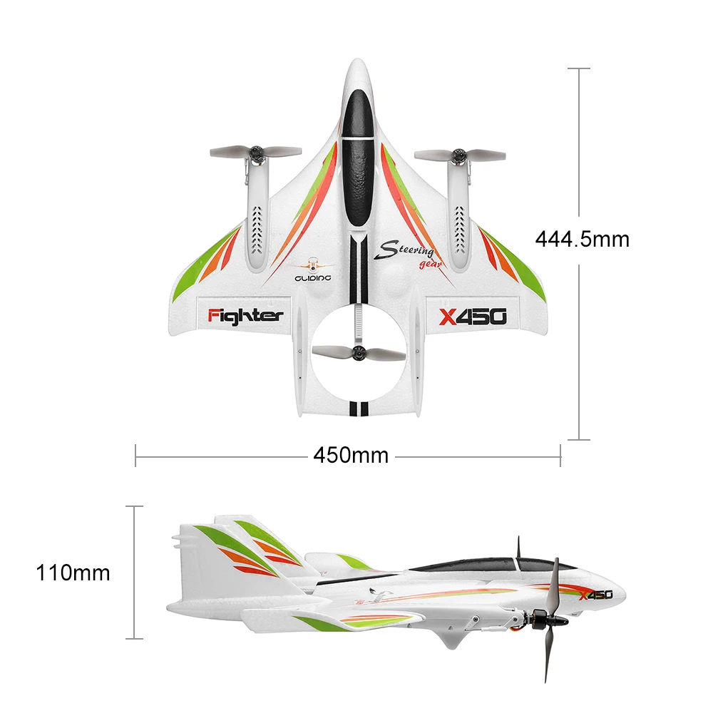 WLtoys XK X450 2 4G 6CH 3D 6G RC самолет бесщеточный вертикальный взлет с светодиодный