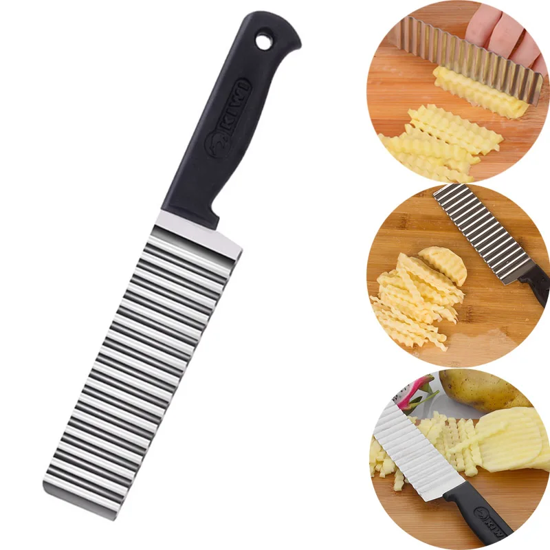 Stainless Steel Wave Knife Potato Cutler Wavy Vegetable Fruit Kitchen Wrinkled Fries knife | Дом и сад