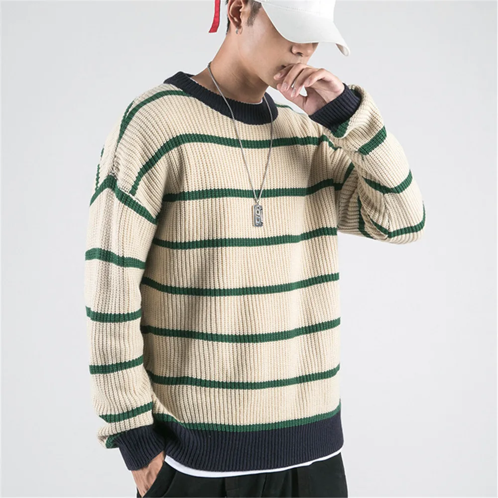 Новые модные мужские трикотажные пуловеры в Корейском стиле Повседневные