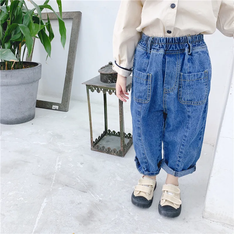 Джинсы для мальчиков весна 2020 новые корейские детские брюки повседневные