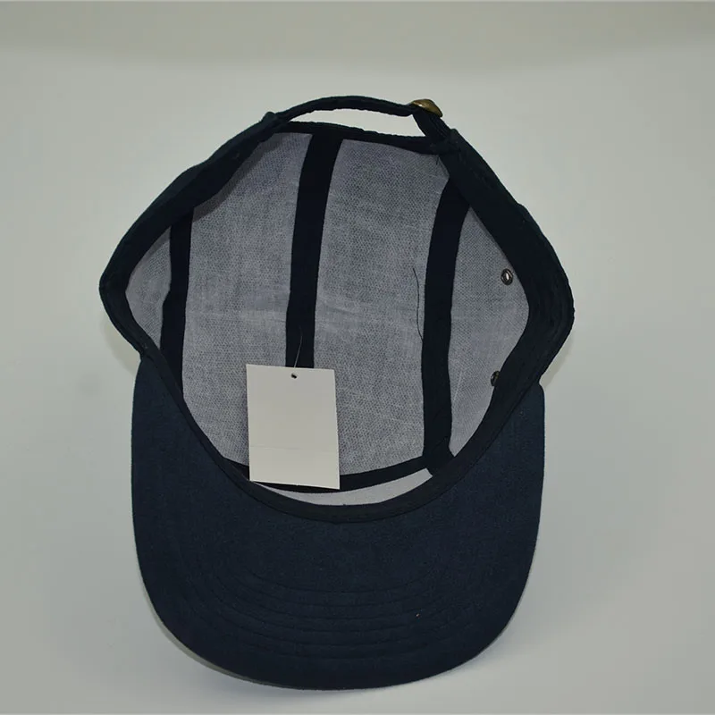 Шляпа с плоским козырьком из 5 панелей темно-синяя Снэпбэк Кепка полиэстера