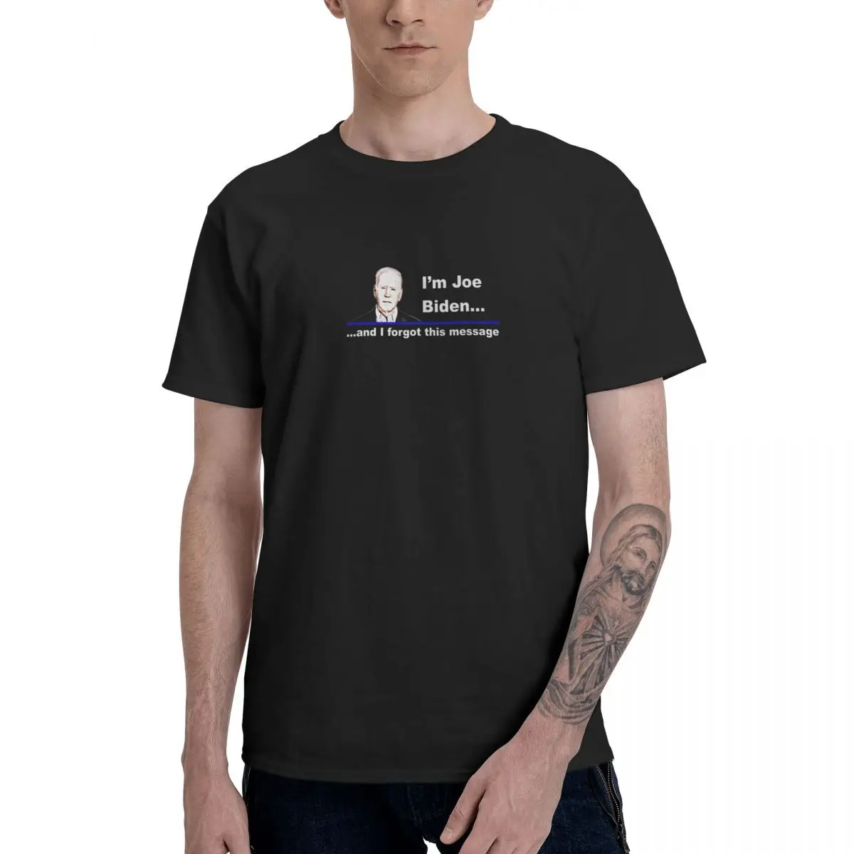 

Confused Joe Funny Political Graphic Tee Men's Basic Short Sleeve T-Shirt Funny Tops