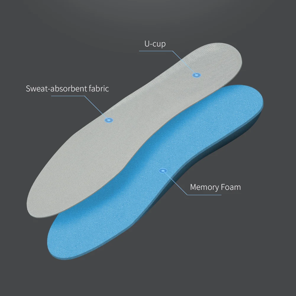 

BANGNIPAD Men/Women Insoles High Elastic Memory Foam Comfortable Breathable Sweat Shock Absorbing Sports Shoes Pad Care For Foot