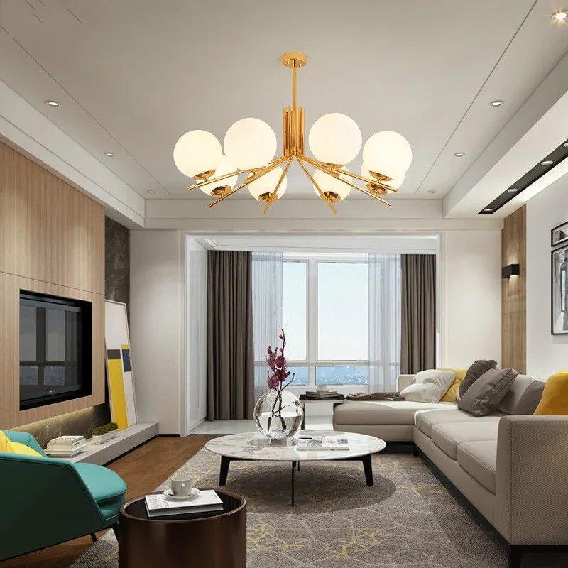 Современный скандинавский Стекло E27 светодиодный Люстра пластина Блестящий