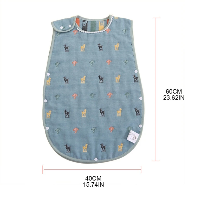 

Newborn Baby Sleeping Bag Soft 2-way Button Outerwear Vest Six-layer Gauze Wearable Blanket for Toddlers Indoor Outdoor