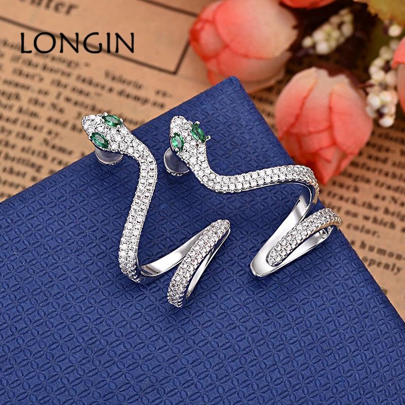 LONGIN простой золотистый красный серьги в виде змеи модные креативные дикие