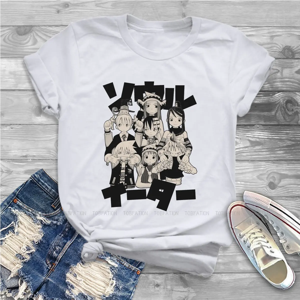 Soul Eater Manga Maka Evans Girls T Shirt Grim Mates Female Tops Harajuku Funny Tees Ladies 4XL Oversized Tshirt | Женская одежда