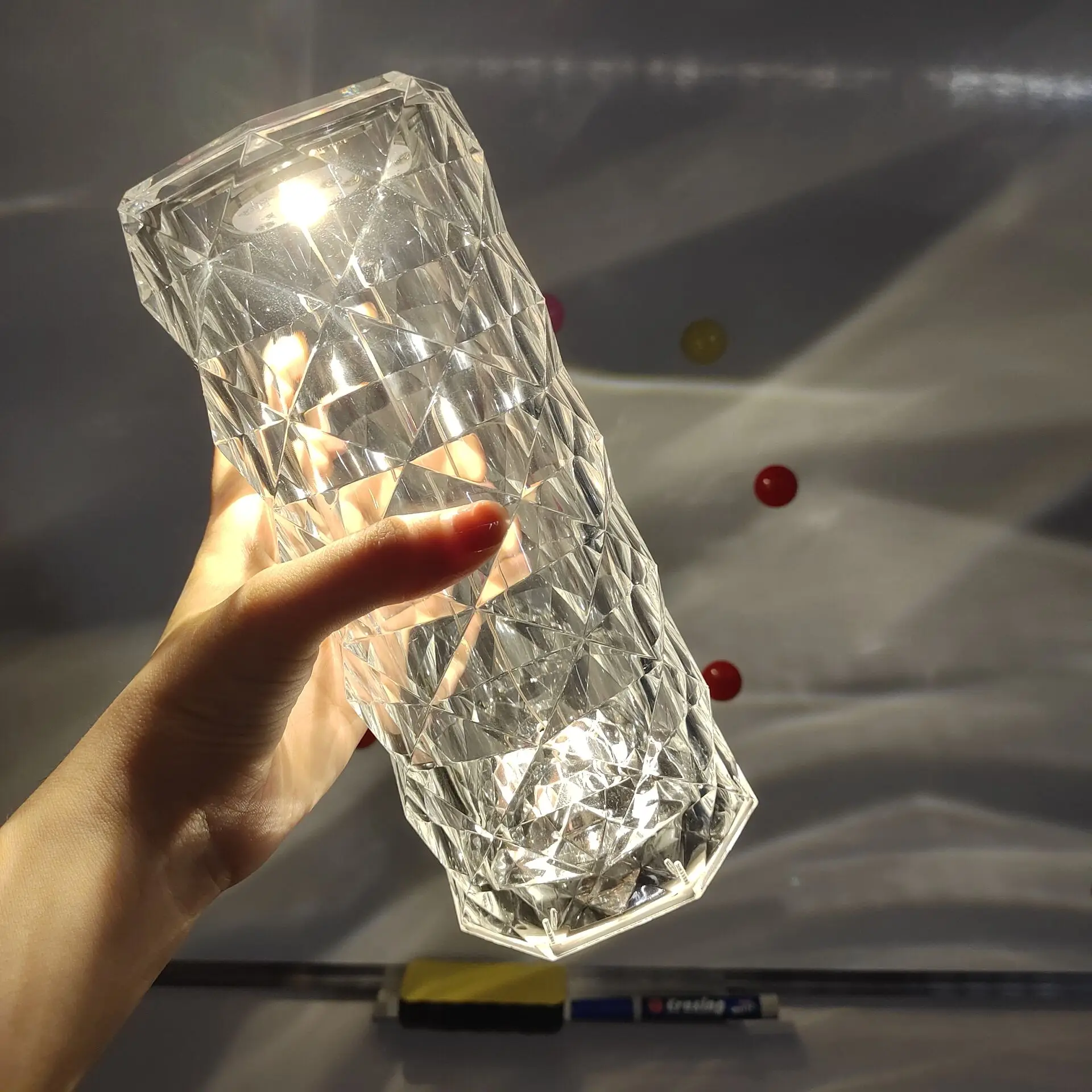 

LED Romantic Rose Crystal Desk Light USB Charging Bedroom Bar Decoration Night Lights RGB Remote Control Projection Table Lamp