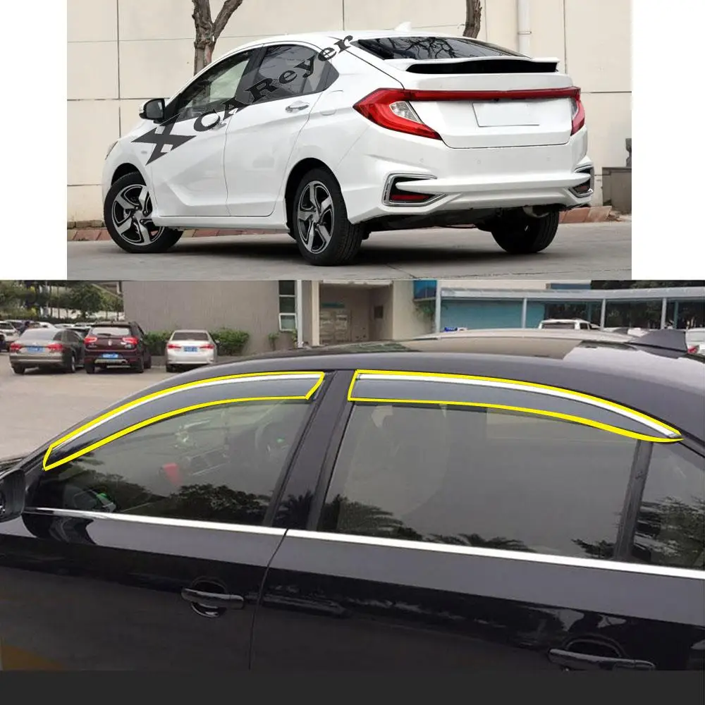 

Car Body Styling Sticker Plastic Window Glass Wind Visor Rain/Sun Guard Vent Weather Awnings Parts For Honda Gienia 2017-2021