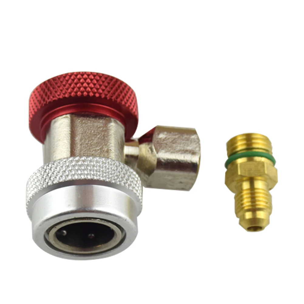 

NEW Adjustable R134A Quick Coupler Connector Adapter Fitting High Low 1/4" SAE HVAC Freon Manifold Gauge Hose Connector Kit