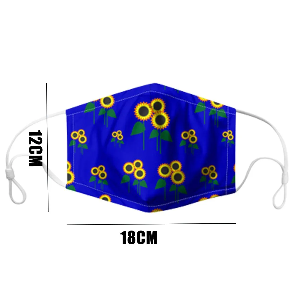 

5PCS Masks Men And Women Adult Fashion Flower Print Adult Face Mouth Cover Adjustable Washable And Reusable Breathable Mask
