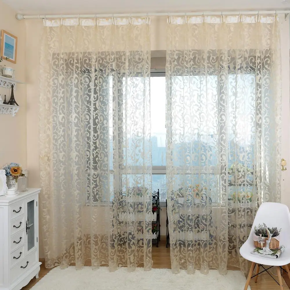 Тюль NAPEARL с цветочным рисунком прозрачная ткань для штор тюль кружевные шторы|cloth