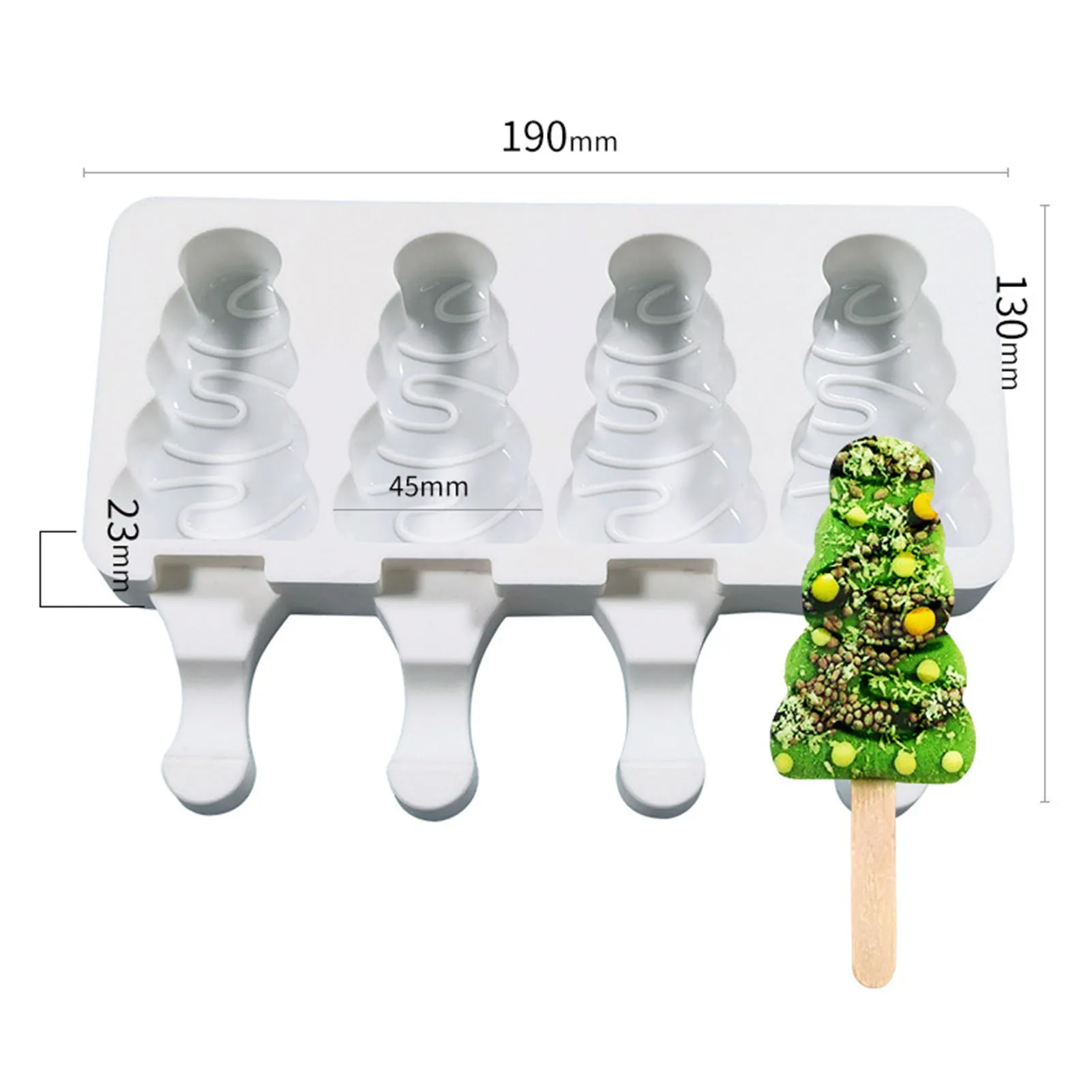 

Christmas Tree Ice Cream Maker Silicone Lolly Mold Cavity Silicone Ice Cream Maker Reusable Ice Cubes Tray Frozen Popsicle Mold
