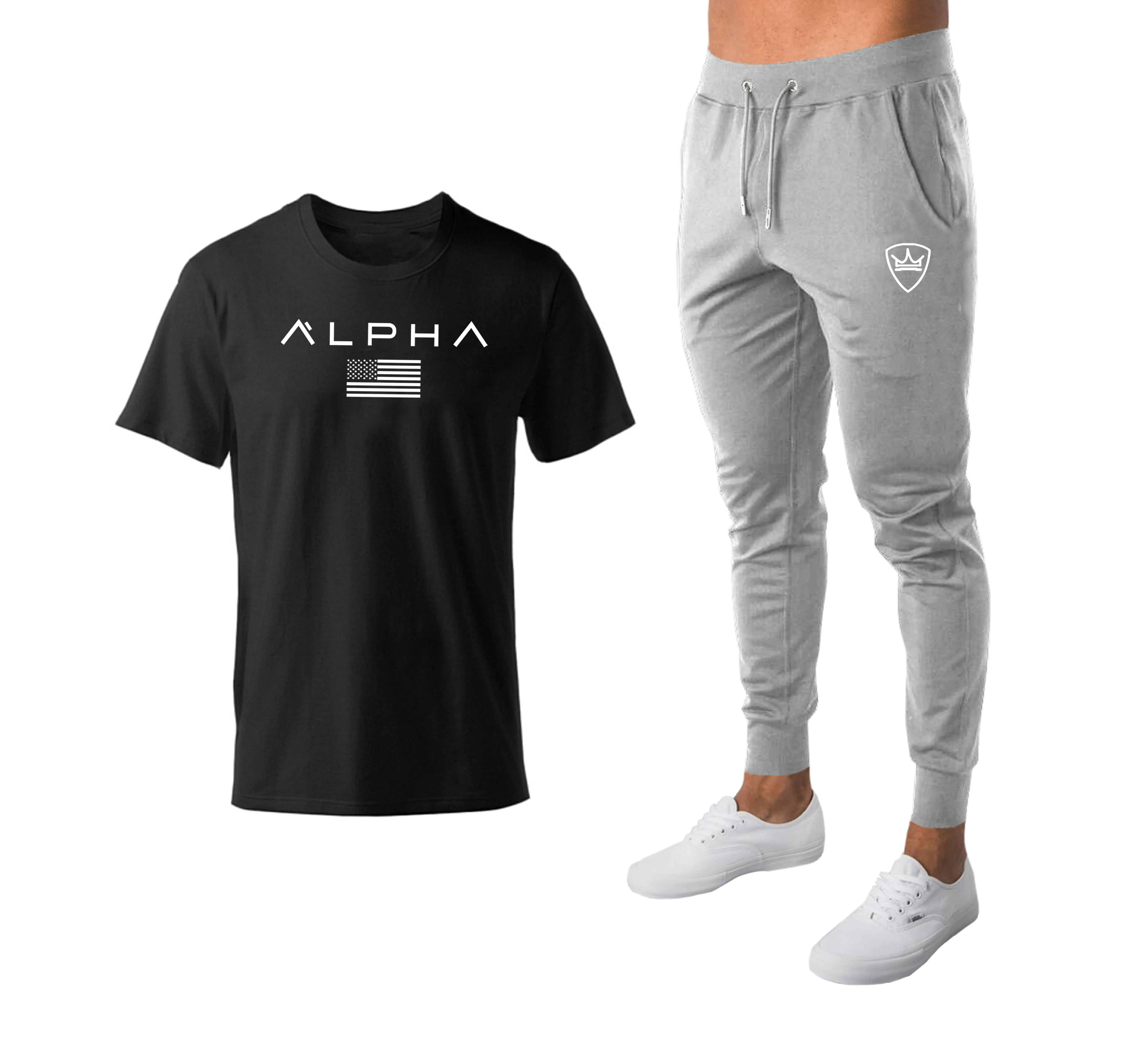 Мужской брендовый повседневный комплект Модный из 2 предметов толстовка