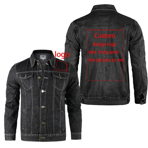 Мужская Осенняя однобортная джинсовая куртка с лацканами и логотипом «сделай сам»