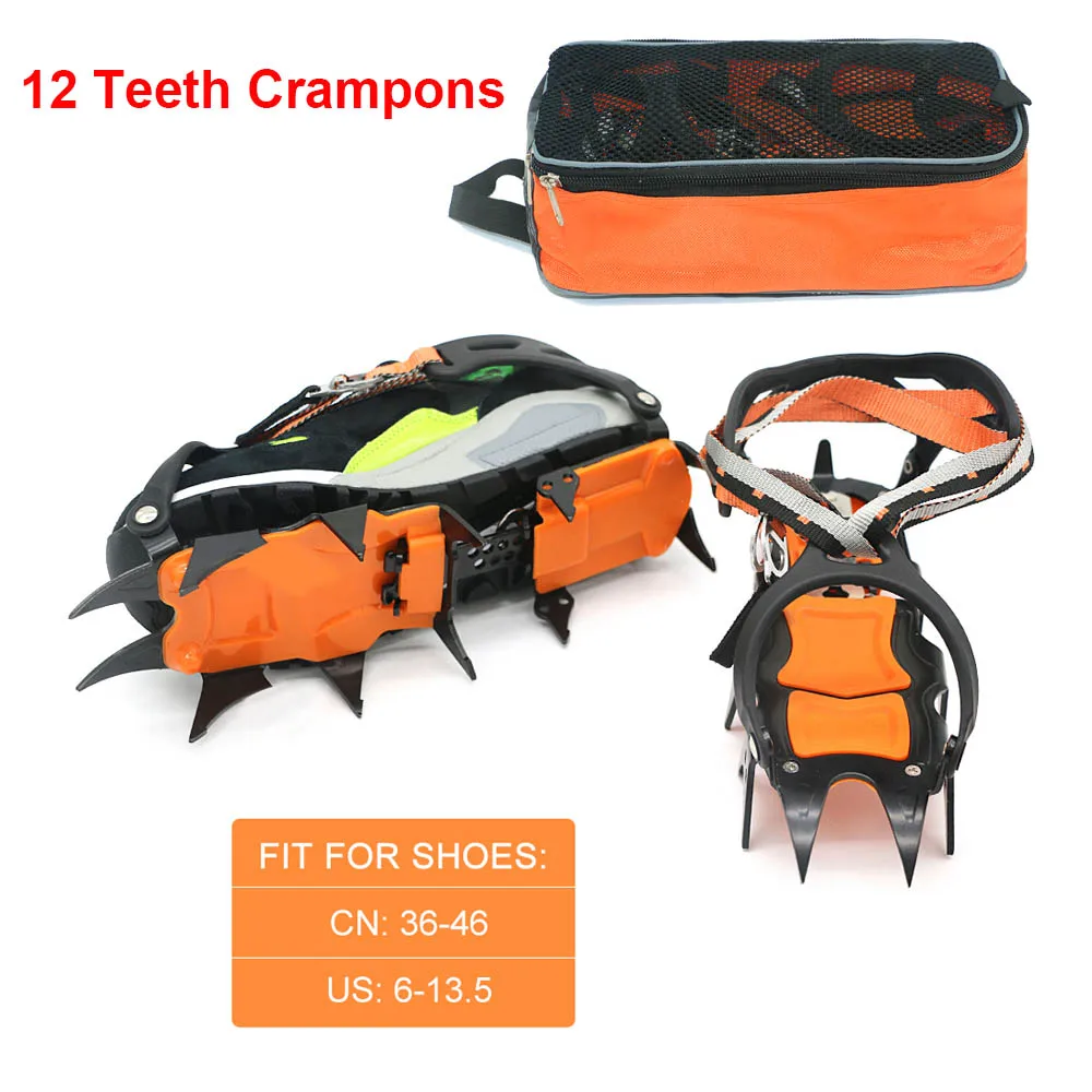 Lixada 18/ 12 зубьев скобы зимняя обувь для снега захват льда противоскользящие
