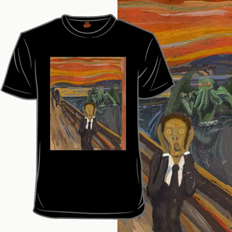 Футболки The Little Cthulhu мужские футболки оверсайз с коротким рукавом дешевые