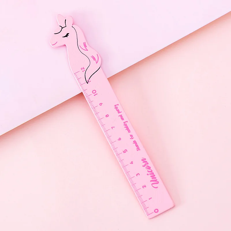 Мультяшная линейка креативный Единорог деревянная 12 см Канцелярские