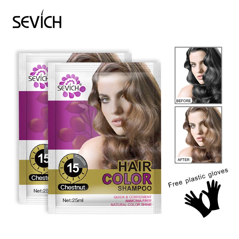 

30 Minute Hair Dye Cream Natural Organic Hair Dye Shampoo For Woman 5 Colors Hiar Shampoo 25ML Hair Color Instant Hair Shampoo