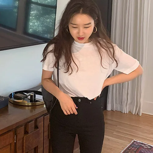 Забавная футболка с коротким рукавом Женская белая женские летние футболки в