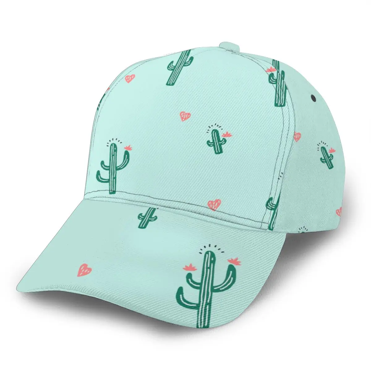 

Cute Cactus And Hearts Outdoor Sport Caps Baseball Hat Men Women Visor Cap Baseball Cap Street Hip Hop Caps