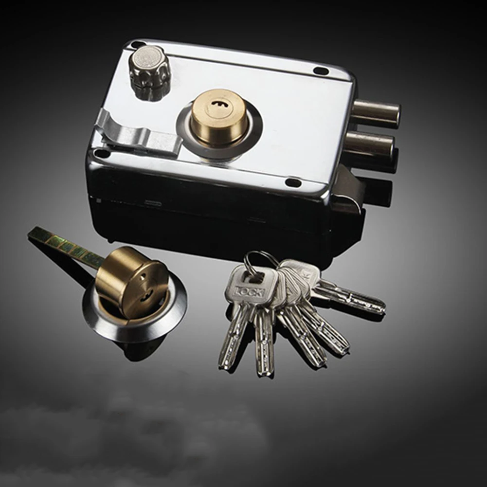 

Door Lock Strong Deadbolt Home Security Universal Exterior Anti-theft Accessory Stainless Steel Multiple Insurance Smooth