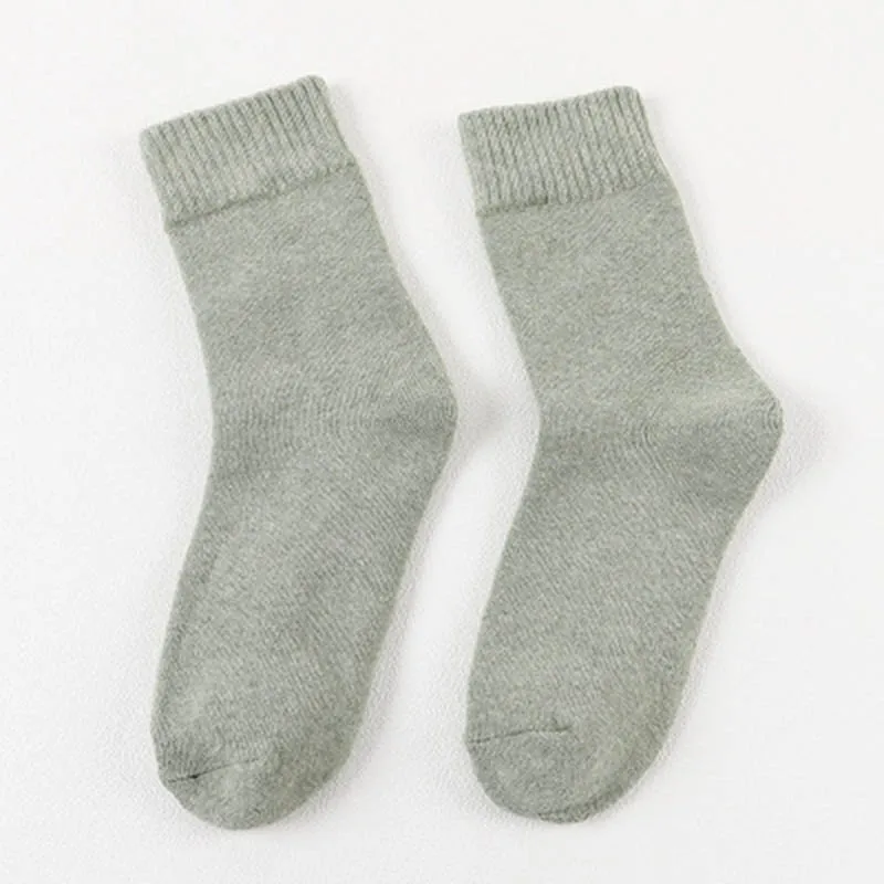 G green LKWDer 3 Pairs Winter Warm Socks For Women Solid Color Thick Wool Rabbit Hair Socks Snow Against Cold Warm Cotton Sock Sox Meias - Цвет: G green