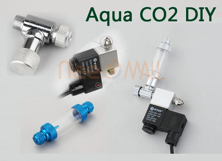 Chihiros Wyin Аквариум CO2 diy части с регулятором Соленоидный клапан иглы Chek клапан счетчик пузырьков газовая труба аквариум для рыб