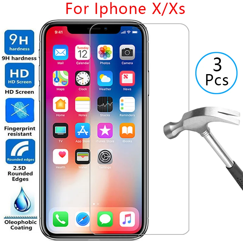 Защитный экран из закаленного стекла для iphone x s xs чехол телефона sx 10 iphonex iphonexs