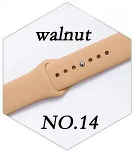 Силиконовый спортивный ремешок для iWatch 5, 40 мм, 44 мм, цветной мягкий браслет, ремешок для Apple Watch, 42 мм, 38 мм, 1, 2, 3, 4, аксессуары - Цвет ремешка: walnut