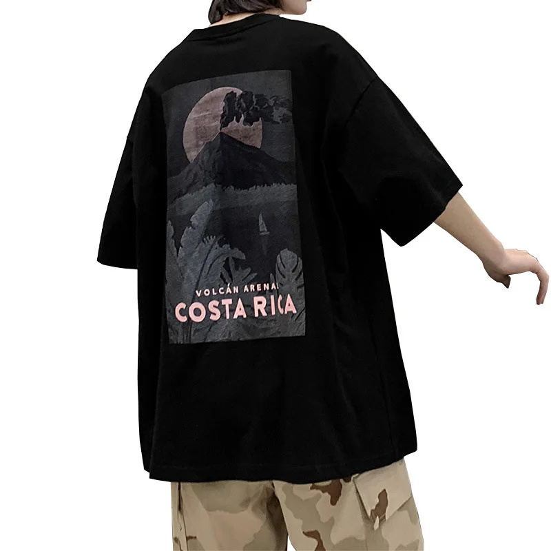 

Short-sleeved T shirt male summer new boys T-shirt popular logo trend INS leisure jokey looseHarajuku Hong Kong wind half sleeve