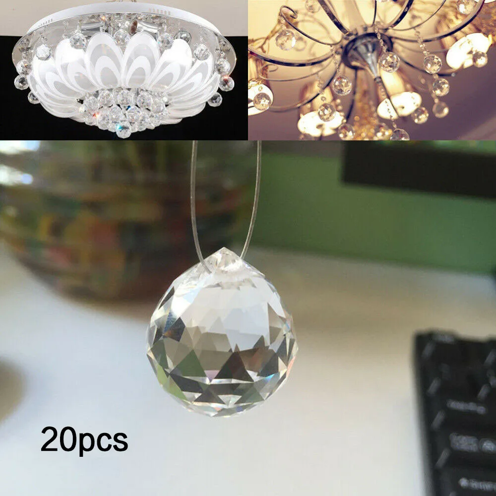 20 шт прозрачный хрустальный шар подвесная люстра лампа Suncatcher призматические